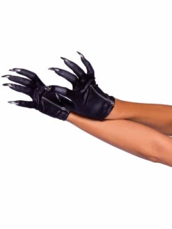 A2909, Zip-up Black Claw Gloves