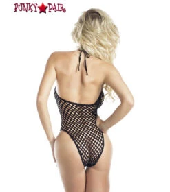 RaveWear | AB6067, Crochet Style Teddy Lingerie -Funky Lingerie Outlet AB6067BK whtbckgrd bk 60579.1658623297