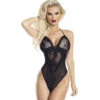Lace And Mesh Halter Teddy RaveWear Lingerie 1 Lace And Mesh Halter Teddy RaveWear Lingerie -Funky Lingerie Outlet AB6071BK 21321.1572497002