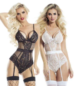 Lace Teddy With Bow Lingerie