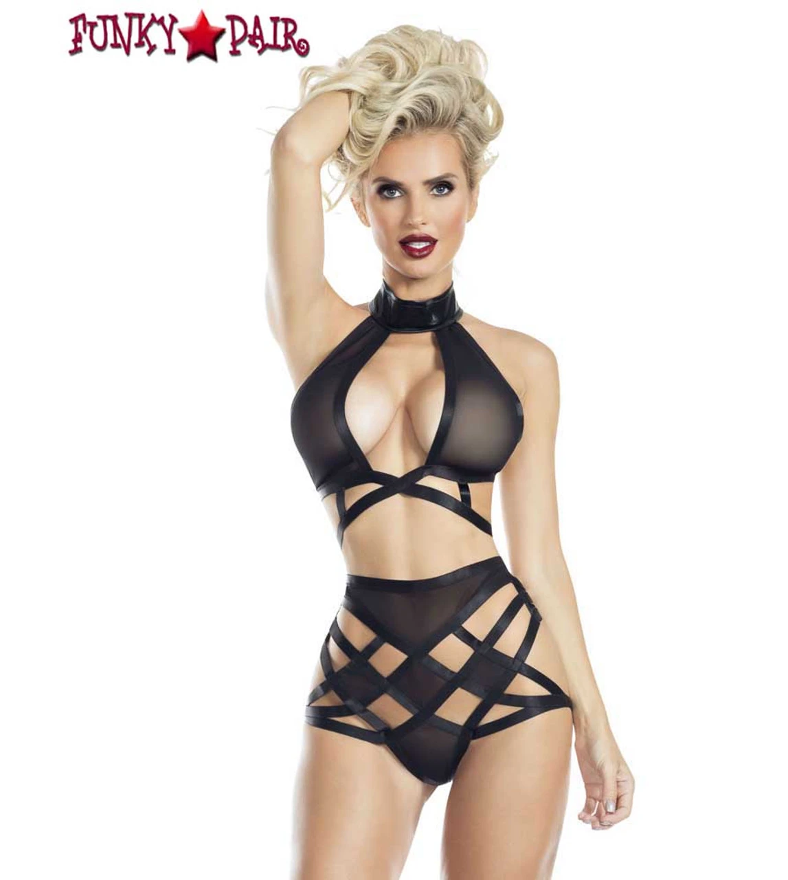 RaveWear | AB8080, Mesh Strappy Top And Bottom Lingerie 4 RaveWear | AB8080, Mesh Strappy Top And Bottom Lingerie - Image 2