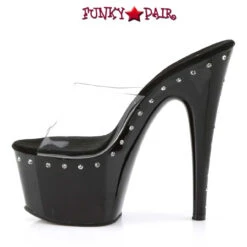 Pleaser | Adore-701LS, 7 Inch One Line Rhinestones On Platform And Heel Slide -Funky Lingerie Outlet ADORE 701LS C B05 99298.1566183800