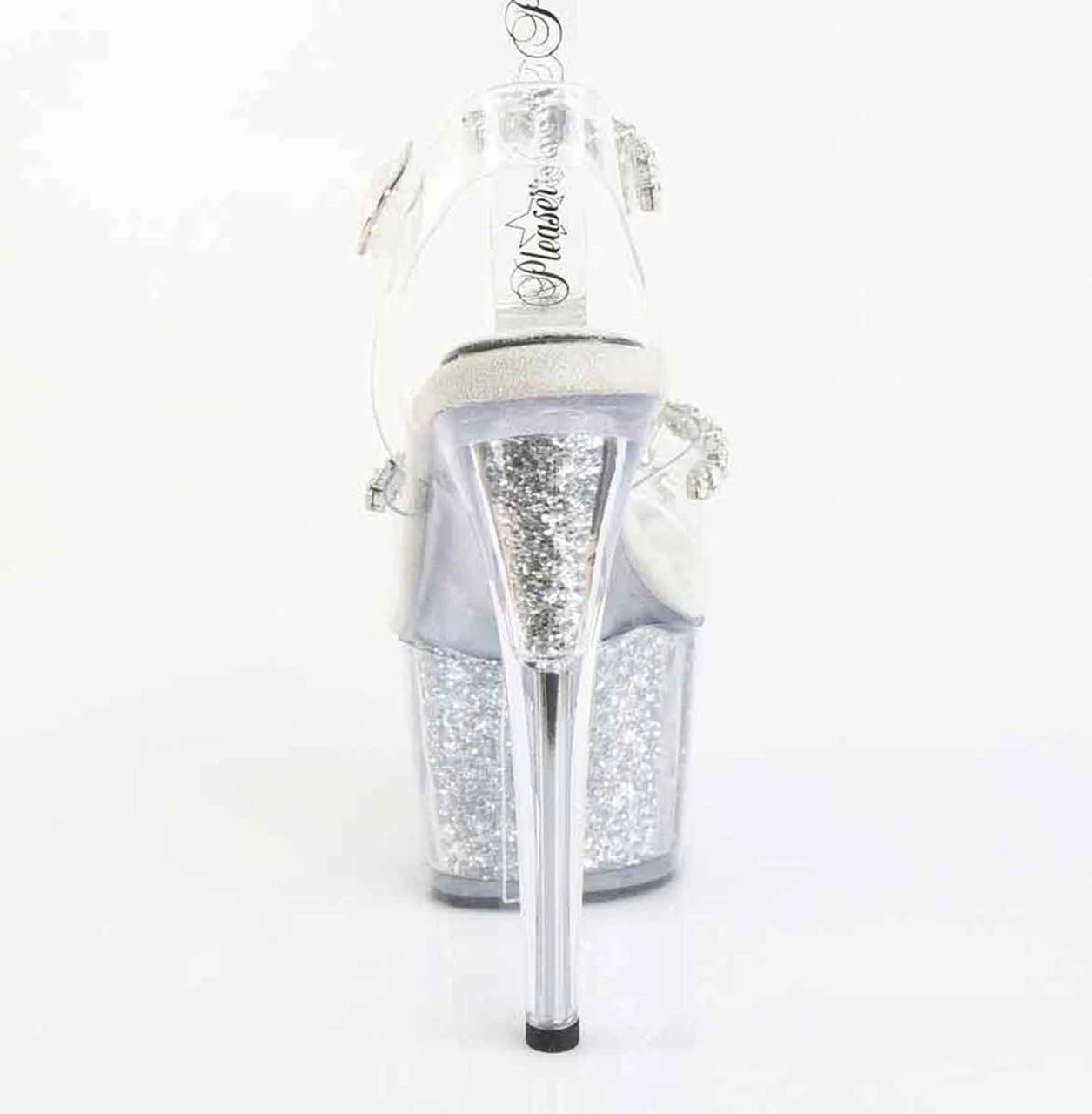 PLEASER ADORE-708PREM-STNG, 7" Ankle Strap Sandal With Crystal Rhinestones And Glitter Insert 6 PLEASER ADORE-708PREM-STNG, 7" Ankle Strap Sandal With Crystal Rhinestones And Glitter Insert - Image 4