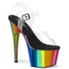 Pleaser | ADORE-708RC, 7" Rainbow Chrome Platform -Funky Lingerie Outlet ADORE 708RC 03379.1649922158