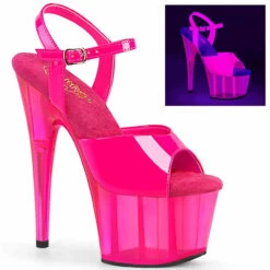 PLEASER ADORE-709UVT, 7 Inch Ankle Strap With Tint Platform
