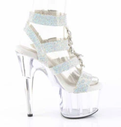PLEASER ADORE-756RS, 7 Inch Rhinestones T-Strap Sandal -Funky Lingerie Outlet ADORE 756RS SRS TPU C13 80136.1725434362