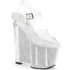 PLEASER AMAZE-808SRS, 8 Inch Wedge Heel With Stimulated Rhinestones Sandal