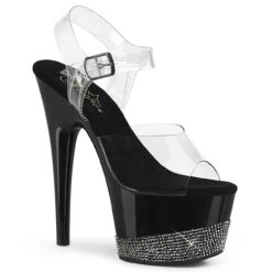 Pleaser | Adore-708-3, 7 Inch Rhinestones Ankle Strap Sandal
