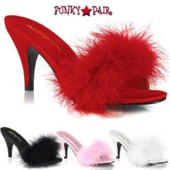 Amour-03, 3" Classic Marabou Slippers 9 Amour-03, 3" Classic Marabou Slippers -Funky Lingerie Outlet Amour 03 FP 49805.1602484264