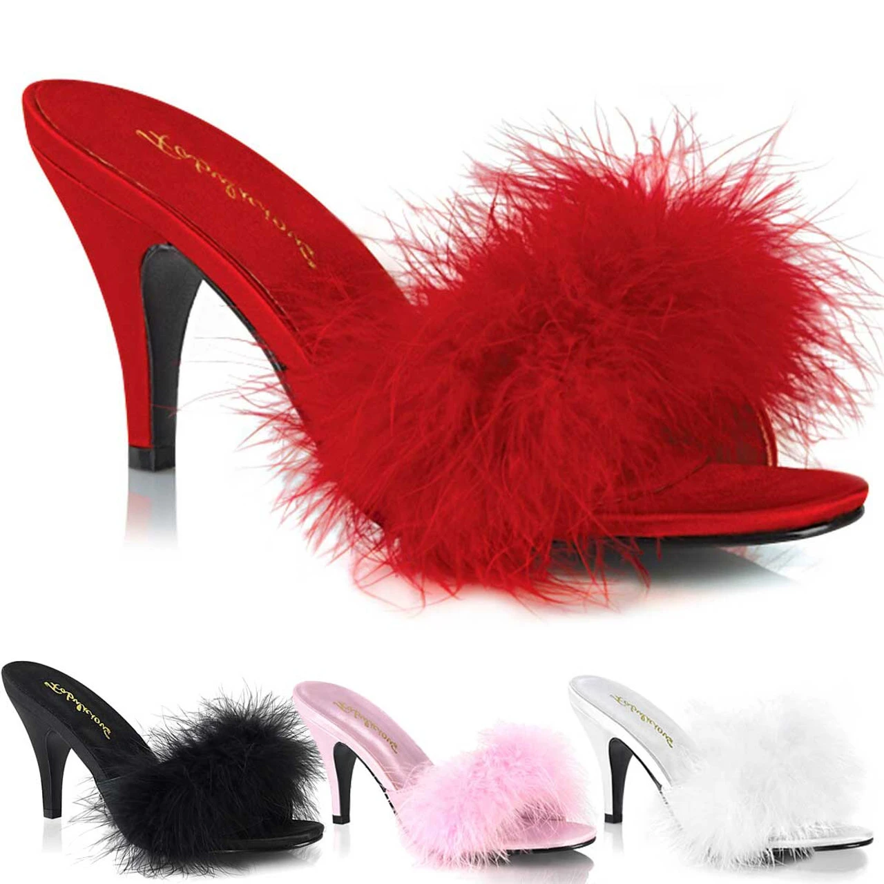 Amour-03, 3" Classic Marabou Slippers 3 Amour-03, 3" Classic Marabou Slippers