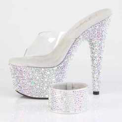 BEJEWELED-712MS, 7" Rhinestones Platform Slide W/Ankle Cuff By Pleaser -Funky Lingerie Outlet BEJEWELED 712MS C SRS05 37326.1720597367