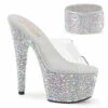 BEJEWELED-712MS, 7" Rhinestones Platform Slide W/Ankle Cuff By Pleaser -Funky Lingerie Outlet BEJEWELED 712MS 89243.1720597406