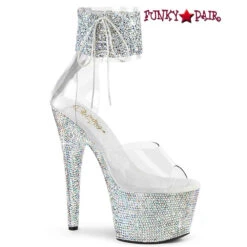 BEJEWELED-724RS-02, 7" Rhinestones Ankle Cuff Sandal By Pleaser -Funky Lingerie Outlet BEJEWELED 724RS 02 FP 94563.1655928441
