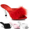 BELLE-301F, 3" Lingerie Marabou Slipper