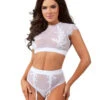 BL8016, Lace And Mesh Top With High Waist Bottom -Funky Lingerie Outlet BL8016 Enticing Two Piece Front 32588.1594154488
