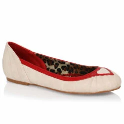 BP100-FRANCES, Two Toned Flat Shoe With Heart -Funky Lingerie Outlet BP100 FRANCES beig 72544.1686450931