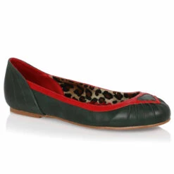 BP100-FRANCES, Two Toned Flat Shoe With Heart -Funky Lingerie Outlet BP100 FRANCES grn 58599.1686450931