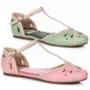 BP100-KATIE, 1" Two Toned T-Strap Flat Shoe By Bettie Page -Funky Lingerie Outlet BP100 Katie 92746.1645701139
