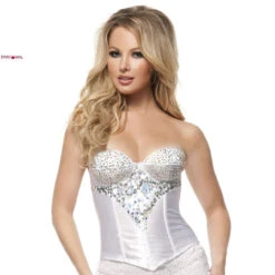 Rhinestone White Corset