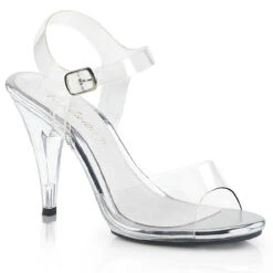 CARESS-408, 4" Clear Evening Strap Sandal