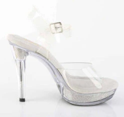 COCKTAIL-508SRSI, 5 Inch Heel Ankle Strap Sandal With Rhinestones Insert In Platform -Funky Lingerie Outlet COCKTAIL 508SRSI C C SRS13 73036.1744273361