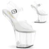 PLEASER CRAZE-808, 8" Clear Heelless Platform Sandal -Funky Lingerie Outlet CRAZE 808 91358.1696660594