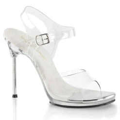 Chic-08, 4.5" Clear Shoes With Stiletto Heel