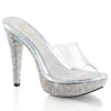 Cocktail-501DM, 5" Clear Slide Shoes With Rhinestones Platform -Funky Lingerie Outlet Cocktail 501DM 60463.1565130051
