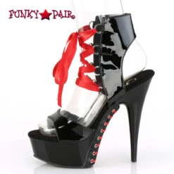 Pleaser | Delight-600-14FH, 6 Inch Lace-up Ankle High Sandal -Funky Lingerie Outlet DELIGHT 600 14FH B M05 99577.1566204071