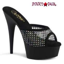 DELIGHT-601-6RM, 6" Rhinestone Mesh Platform By Pleaser -Funky Lingerie Outlet DELIGHT 601 6RM FP 40552.1683156206