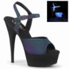 PLEASER DELIGHT-609REFL, 6" Reflective Ankle Strap Sandal CLEARANCE
