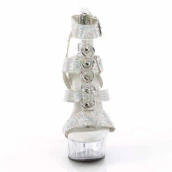 PLEASER DELIGHT-656RS, 6 Inch Heel Rhinestones T-Strap Sandal -Funky Lingerie Outlet DELIGHT 656RS SRS TPU C01 55050.1725431440