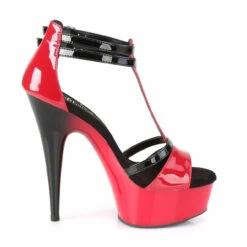 Pleaser | Delight-663, Two-Tone T-strap Platform Sandal -Funky Lingerie Outlet DELIGHT 663 R B M13 35468.1574921768
