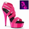 PLEASER DELIGHT-669UV, Criss Cross Sandal With UV Reactive Platform -Funky Lingerie Outlet DELIGHT 669UV 12776.1681572371
