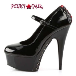 Pleaser Delight-687FH, 6 Inch Fetish Mary Jane Pump With Corset Style -Funky Lingerie Outlet DELIGHT 687FH BR B05 38846.1566232728