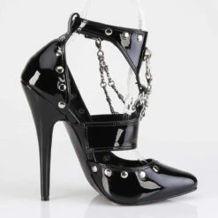 DOMINA-118, 6 Inch Stiletto Heel Bucket T-Strap Sandal With Hanging Chains -Funky Lingerie Outlet DOMINA 118 B13 83726.1725430995