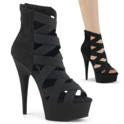 Pleaser | Delight-600-24, 6 Inch Cage Style Open Toe Platform Bootie