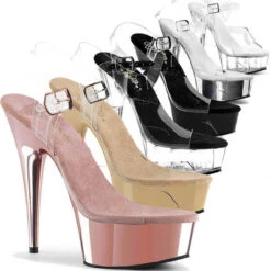 PLEASER DELIGHT-608 6" Platform Ankle Strap Peep Toe Sandal