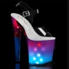 Pleaser Discolite-808, Ankle Strap Sandal With Multi Color Disco Lite -Funky Lingerie Outlet Discolite 808 multi 85868.1588642109