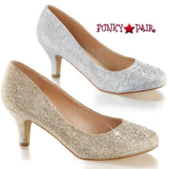 Doris-06 2.5" Kitten Heel Pump With Silver Multi Rhinestone CLEARANCE SALES -Funky Lingerie Outlet Doris 06 62427.1568180560