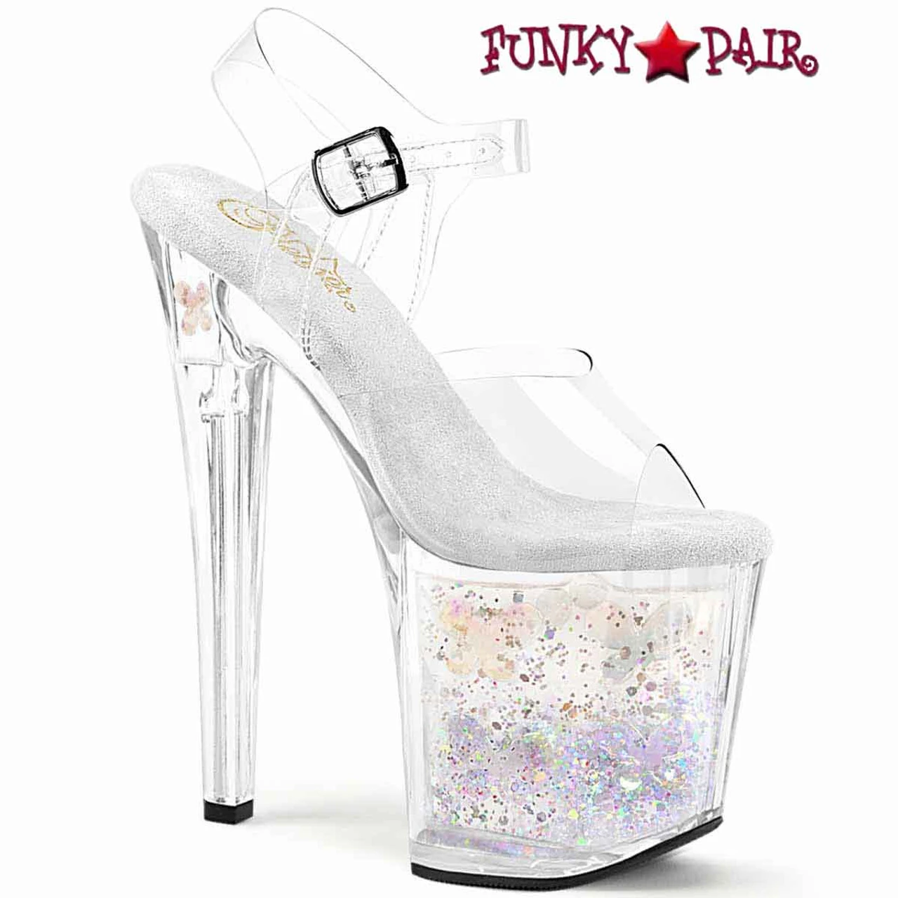 PLEASER ENCHANT-708AQUA-02, Ankle Strap Sandal With Butterflies Fill Platform 4 PLEASER ENCHANT-708AQUA-02, Ankle Strap Sandal With Butterflies Fill Platform - Image 2