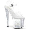 PLEASER ENCHANT-708AQUA-04, 8" Clear Platform Fill W/ Floating Stars And Glitters -Funky Lingerie Outlet ENCHANT 708AQUA 04 37934.1717718704