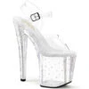 PLEASER ENCHANT-708RS-01, 8 Inch Platform Sandal With Rhinestones -Funky Lingerie Outlet ENCHANT 708RS 01 21454.1696614127