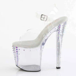 PLEASER ENCHANT-708RS-02, 8 Inch Platform Sandal With AB Rhinestone Cone Studs -Funky Lingerie Outlet ENCHANT 708RS 02 C C ABRS05 86464.1703273417