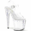 PLEASER ENCHANT-708RS-02, 8 Inch Platform Sandal With AB Rhinestone Cone Studs -Funky Lingerie Outlet ENCHANT 708RS 02 61368.1703273433