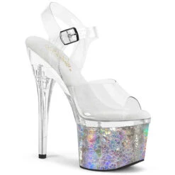 ESTEEM-708CK, 7" Cracks Hologram Wrap Platform Sandals By Pleaser