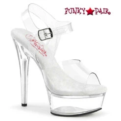 PLEASER EXCITE-608, 6" Comfort Width Ankle Strap Sandal CLEARANCE -Funky Lingerie Outlet EXCITE 608 FP 89659.1674847578