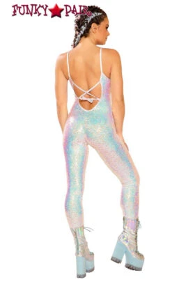 JV-FF143, Rave Apparel Stretch Sequin Catsuit -Funky Lingerie Outlet FF143 COS BK 24824.1660674099