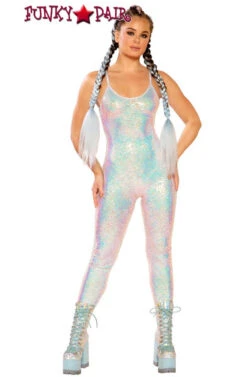 JV-FF143, Rave Apparel Stretch Sequin Catsuit