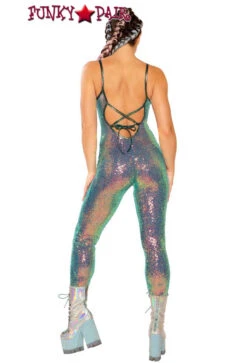 JV-FF143, Rave Apparel Stretch Sequin Catsuit -Funky Lingerie Outlet FF143 WTO BK 21198.1660674099
